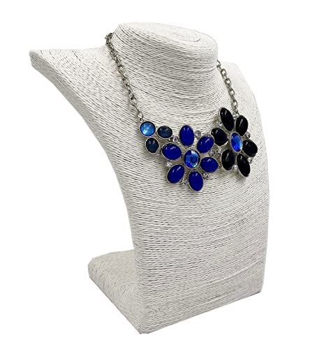 Corda di canapa Busto Gioielli Titolare Collana Stand Display Gioielli Titolare Organizzatore Collana Espositore Stand Piccola Dimensione (Bianco)