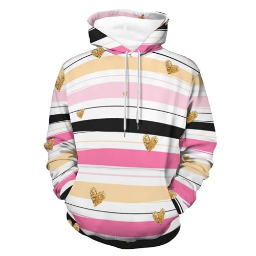 Sweats à capuche Amour Rayé UMENG unisexe, le pull manches longues idéal pour vos sorties