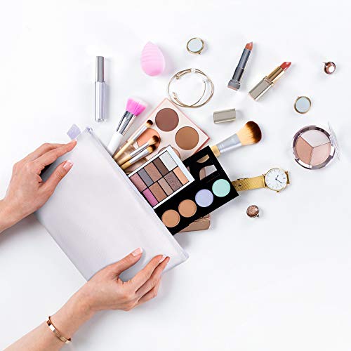 Weewooday 12 Pieces Canvas Makeup Bags Plain Cosmetic Pouch With Zipper Blank Diy Bags For Travel Wedding Girls Women Toiletry Makeup Cosmetic Stationery (White) #TOP4
