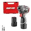 NANWEI Cordless Drill Driver, 1/4 Inch Driver, Brushless Motor, With 2 Batteries (45Nm 2.0Ah Set)