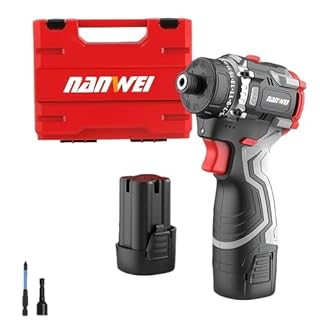 NANWEI Cordless Drill Driver, 1/4 Inch Driver, Brushless Motor, With 2 Batteries (45Nm 2.0Ah Set)