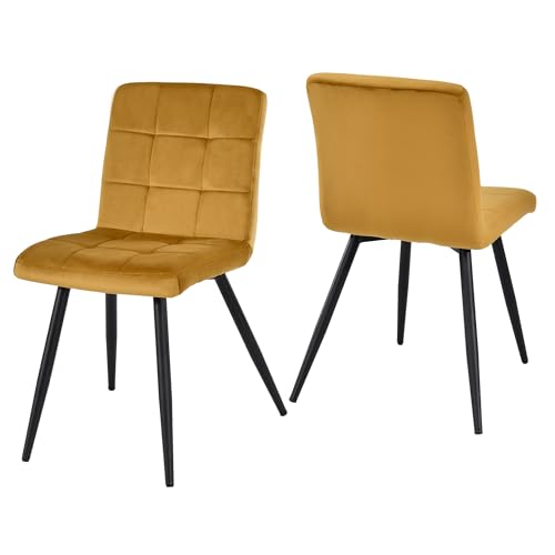 Duhome Esszimmerstühle 2er Set Küchenstuhl Wohnzimmerstuhl Polsterstuhl mit Metallbeine Samt Stuhl...