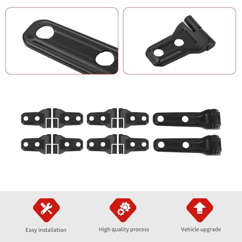 Jimen Fit for Jeep Wrangler JLU 4 Door 2018-2024, 20PCS Door Hinge & Tailgate Hinge Cover Exterior Trim Accessories (Matte Black) by Jimen - Used condition - Image 3