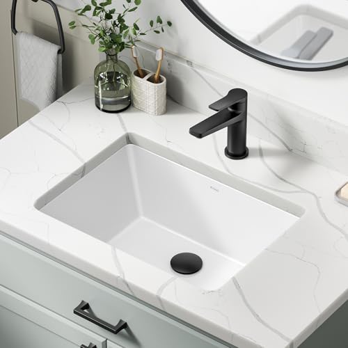 Kraus KCU-244 Elavo 20.25 Inch Rectangular Porcelain Ceramic Undermount Bathroom Sink In White thumb #1