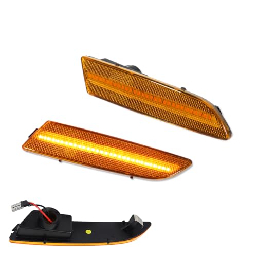 KENRTIR for 2004 2005 2006 2007 2008 Chrysler Crossfire Front Bumper Side Marker Light Amber Lens Amber LED Fender Lamp