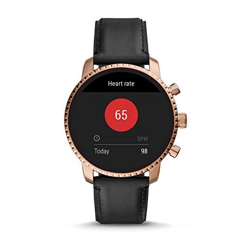Fossil Men's Gen 4 Explorist Hr Heart Rate Stainless Steel And Leather Touchscreen Smartwatch, Color: Rose Gold, Black (Model: Ftw4017 #TOP7