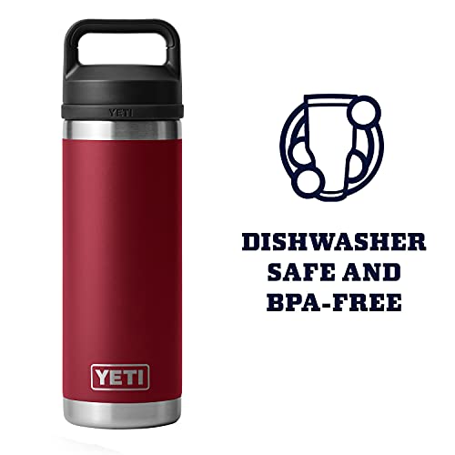 Image of YETI Rambler 18 oz Bottle, Leakproof, Vacuum Insulated, Stainless Steel with Chug Cap, Harvest Red