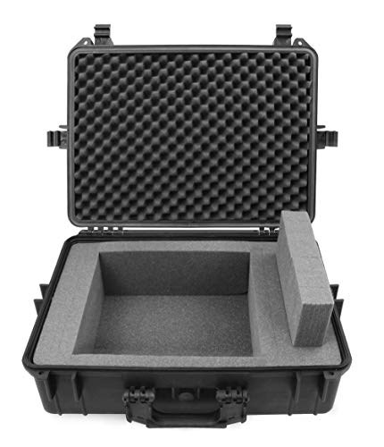 Casematix Waterproof Projector Case Hard Shell Projector Bag Compatible With Epson Home Cinema 2100, 2150 & Select Powerlite Projectors With Foam Interior, Padlock Rings And Folding Handle, Case Only #TOP3