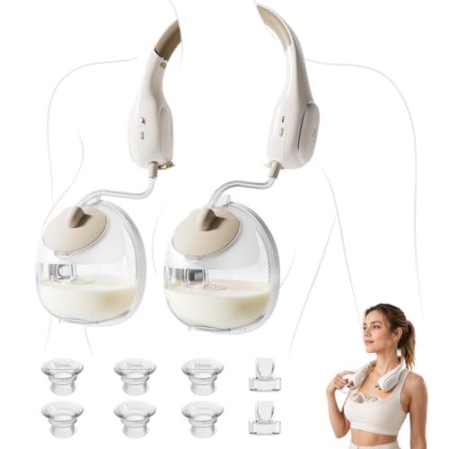 Image of NCVI Wearable Breast Pump, Neckband Style Hands-Free, with Slim Cups