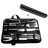 Barbecue Accessories BBQ Grill Tools with Mat 10 PCS Grill Set Stainless Steel Utensils With A Grill