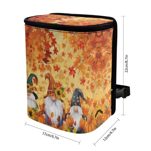 Image of Thanksgiving Fall Maple Leaf Car Trash Hanging Garbage Can /Bag with Lid Portable Waterproof Trash Bag Car Accessories Interior for Sedans, SUVs & Trucks