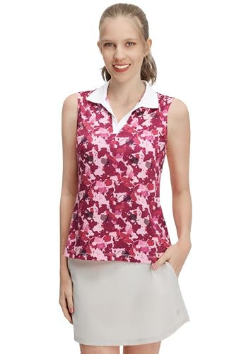 M MAELREG Womens Polo Shirts Short Sleeve V-Neck Collared Golf Tennis Shirt Moisture Wicking Tank Top Womens Golf Shirts — view 5