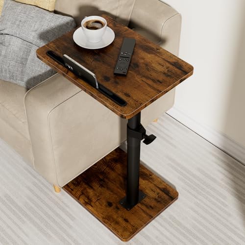 YUHFERA Sofa Armrest Tray Table for Couch - 360° Swivel Height Ad...