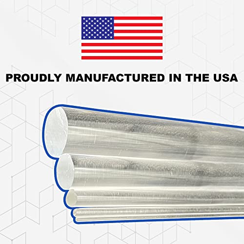 Duco USA-Made 1/16" Clear Acrylic Rods - 12 Pack of 12 Inch Plastic Dowel Rods for Crafts, Cake Topper Sticks, DIY Models, Acrylic Poles, Plant Stakes - Shatter-Resistant Clear Plexiglass Rods - Image 3