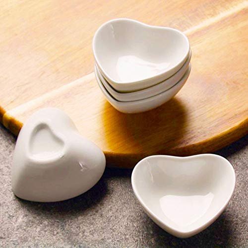 Xinhuigy Ceramic Heart Shape Sauce Dish,Multipurpose Mini Seasoning Dishes Sushi Dipping Bowl Appetizer Plates Serving Dish Saucers Bowl Love Wedding Gift thumb #2