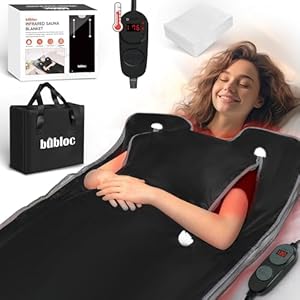 Infrared Sauna Blanket for Detoxification, Portable Far Infrared Sauna Blanket for Home, Detoxify and Relieve Fatigue, Sauna Blanket with 113-176℉ and 30-60 Minutes Timer Switch Controller(Black)