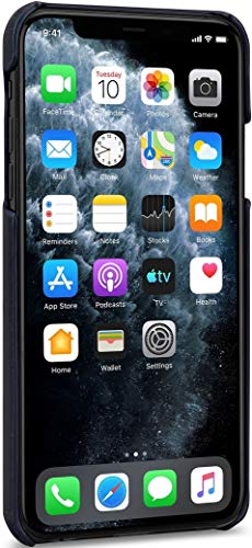 Coque iPhone 11 Pro Max cuir nappa bleu étui professionnel chic