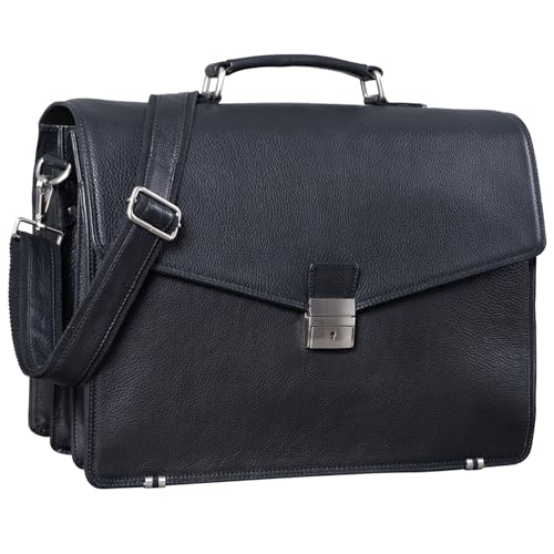 Mallette de travail classeur cuir véritable STILORD l'authenticité vintage