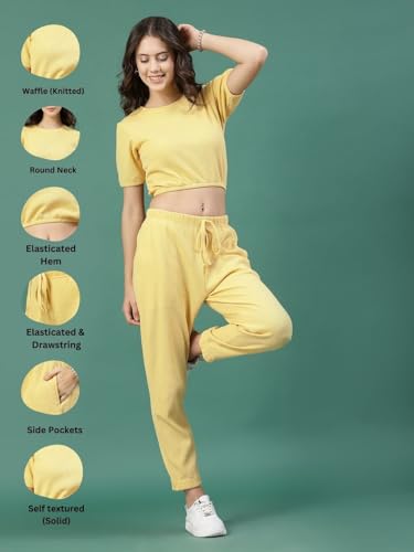 Image of Rigo Cotton Co-ord Set for Women | Round Neck, Slim Fit Tracksuit Co-ords Set for Women | Stylish Dresses for Women | Casual Wear, Beach Wear, Vacation Wear Outfit for Women