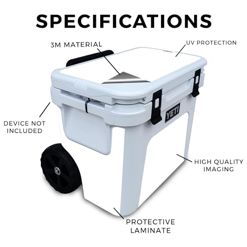 Glossy Glitter Skin Compatible with Yeti Roadie 32 Wheeled Cooler - Solid White - Premium 3M Vinyl Protective Wrap Decal Cover - Easy to Apply | Crafted in The USA by MightySkins by MIGHTY SKINS - Image 2