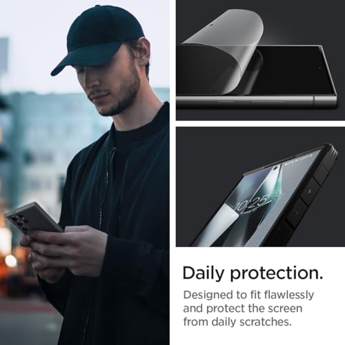 Spigen Thermoplastic Polyurethane Neoflex Film Full Screen Protector Guard For Samsung Galaxy S24 Ultra Smartphone (2 Pack)