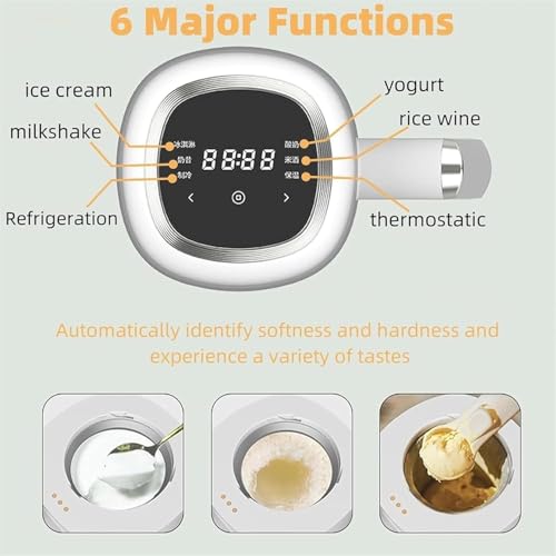 Eismaschine ohne Vorfrieren – 300 ml gefrorener Joghurt und Softeismaschine mit 6 Modi für gesunde Desserts – ideal für Zuhause und Café – Bild 4