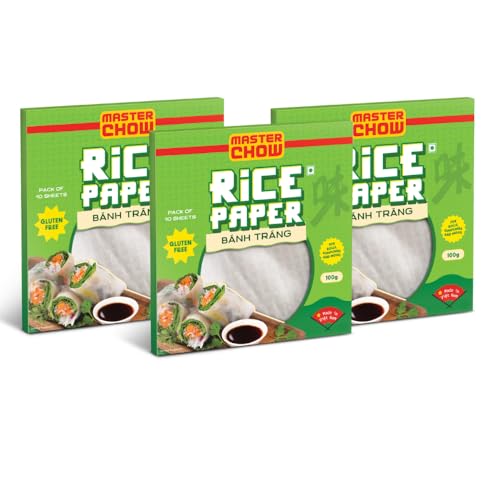 Image of MasterChow Rice Paper 100g | Gluten-Free Spring Roll Wrapper | Vegan, Preservative-Free | For Summer Rolls, Snacks & Asian Recipes (300g)
