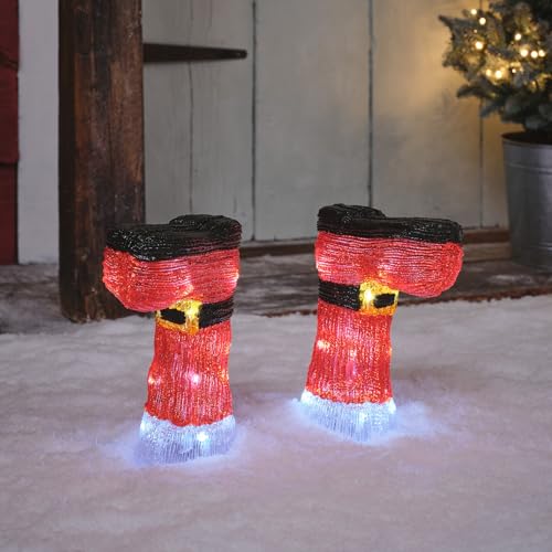 Lights4fung Beleuchtete Weihnachtsmann-Stiefel | batteriebetrieben &...