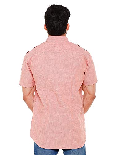 Image of Mens Cotton Linen Half Sleeve Plus Size Short Kurta