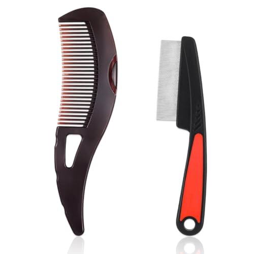 UZEXYO 2 Pack Dandruff Comb and Scalp Detox Cleaning Brush Set with Fine Tooth Psoriasis Comb a Dandruff Remover for Scalp Buildup Oily Hair for Women Men