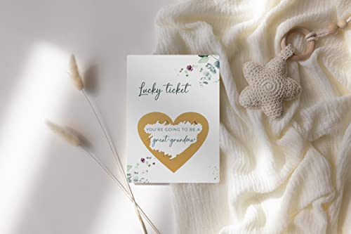 Image of Joli Coon Pregnancy announcement scratch card - You are going to be a great grandma - Baby announcement with envelope - Eucalyptus