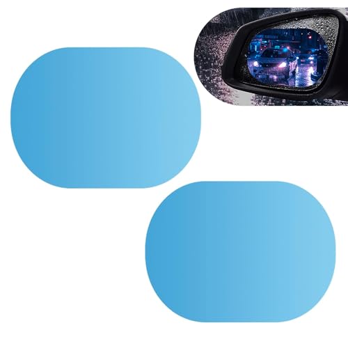 Civwesi 2 PCS Car Oval Rearview Mirror Waterproof Sticker, 3.94