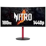 acer Nitro XZ342CUP 34 inch UltraWide Quad HD (3440 x 1440) Curved Gaming Monitor - 180Hz, 1ms, VA Panel, FreeSync Premium, 99% sRGB, HDR400, Speakers, DisplayPort, HDMI