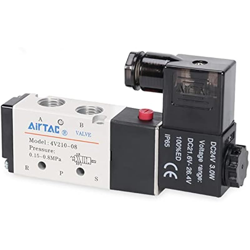 Solenoid Valve 1/4PT Pneumatic AirTAC 4V210-08 Air 12V/24V/110V/220V Single Coil Pilot-Operated Electric 2 Position 5 Way Connection Type (4V210 PT1/4, DC24V) 4V210 PT1/4 DC24V 상세이미지 3