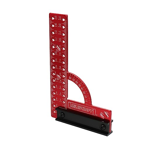 Milescraft 8459 MC-Square150 (métrico) - Moldura de alumínio e esquadro de marcenaria, vermelho