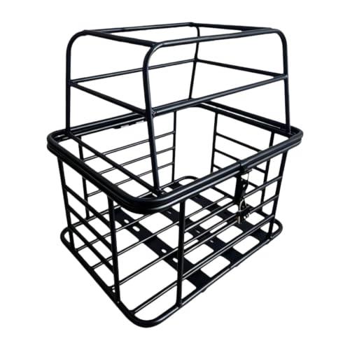 Baoblaze Cesta Trasera para Bicicleta Organizador con Tapa Material Hierro Liviano Ajuste Universal Adecuada para Perros Y Artículos Pers, Sin Forro