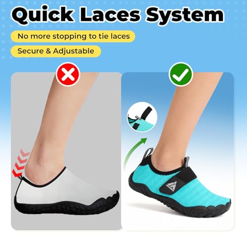 Image of Mishansha Kids Water Shoes Quick-Dry Wide Toe Box Non-Slip Barefoot Shoes Beach Pool Swim Shoes