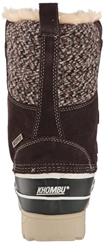 Khombu K Womens Waterproof Winter Snow Boots Nina Mid-Calf Lace-Up Rugged Non-Slip Shoes, Chesnut, 10 #TOP2