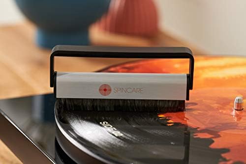 Professional Carbon Fibre Vinyl Cleaning Brush by SPINCARE | Anti Static Vinyl Record Cleaner | Removes Dirt from LP Grooves