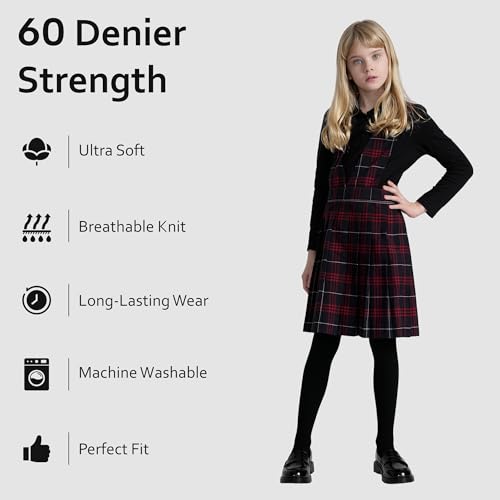 Kids, Semi Opaque, Textured Microfiber Tights for Girls, Luxurious, Soft, Lasting material, Style, Comfort, Design4