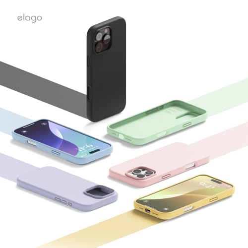 elago Compatible with iPhone 16 Pro Case, Premium Liquid Silicone Case, Full Body Protective Cover, Shockproof, Slim Phone Case, Anti-Scratch Soft Microfiber Lining, 6.3 inch (Sky Blue) by elago - Image 8