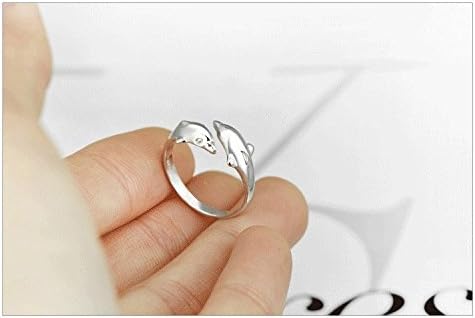 Adjustable Open Ring Zircon Dolphin Ring Finger Diamante CZ Crystal for Women Wedding Engagement Jewelry - Image 8