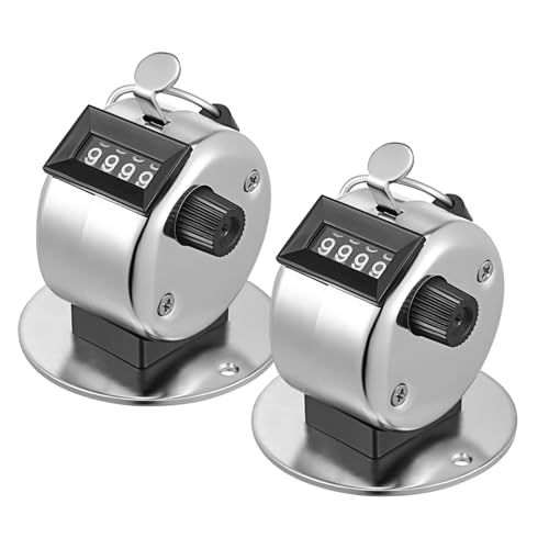 POPETPOP 2Pcs Handheld Mechanical Tally Counter Clicker Durable Manual Clicker with Effortless Resetting for Steps Stitches and Pedestrian Flow Portable Design with Hanging Ring