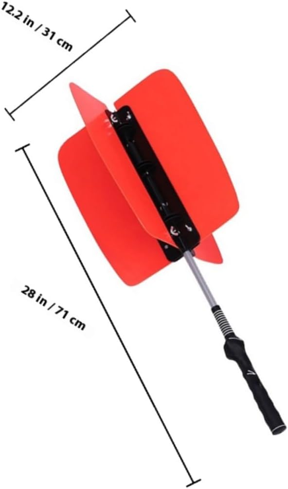 Wakauto Golf Swing Trainer Practice Tool with Fan, Swing Grip Trainer for Wrist Control, Indoor Outdoor Golf Training Aid Equipment for Men and Women Random Color