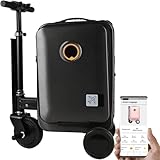 GwlThixion Maleta eléctrica Inteligente de 20 L con Ruedas y asa telescópica, Adecuado para Adultos y Niños Black-B