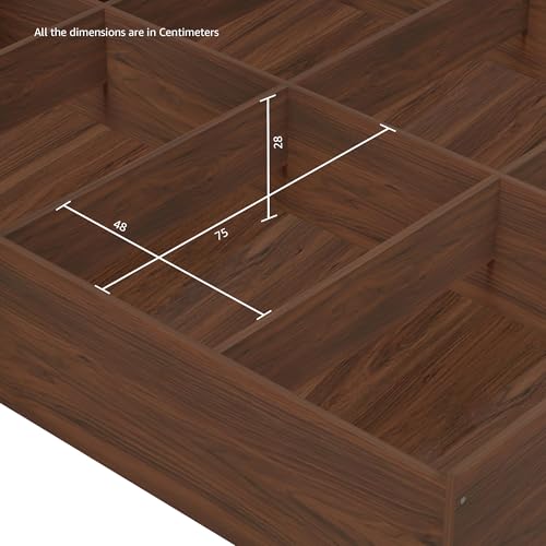 Image of Amazon Brand - Solimo Altamore Engineered Wood Queen Bed with Box Storage (Walnut Finish)