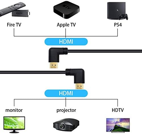 ULTRA HDMI 8k @60Hz 2.1 Cable, Disscool 90 Degree HDMI Cable Right Angle Male to Male Cable High Speed 48Gbps Compatible With Laptops/TV/DVD/Xbox/Projectors/Monitors(1.8m)