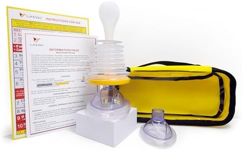 LifeVac Yellow Travel Kit - Portable Suction Rescue Device, First Aid Kit for Kids and Adults, Portable Airway Suction Device for Children and Adults