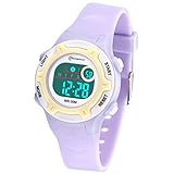 ★Multifunktionen★ Diese Kinderuhr mit den Funktionen von Uhrzeit, Datum, Wochentagsanzeige, Hintergrundbeleuchtung, Stundensignal, Alarm, Stoppuhr, 12/24h-Modi. Bringen Sie Ihrem Kind Spaß und die erste Uhr hilft dem Kind, die digitale Zeit zu lesen.