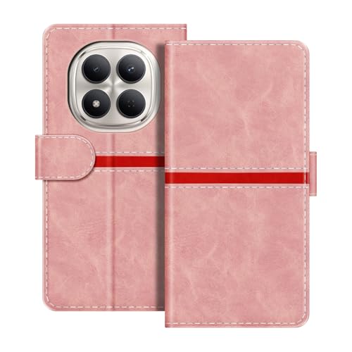 ESACMOT ���U�[�E�H���b�g�P�[�X Xiaomi Redmi Note 15 Pro 5G Global �Ƃ̌݊������� ���X�g���C�v�f�U�C�� �J�[�h���[�t�� �}�O�l�b�g���蒠�^�J�o�[ (�s���N)